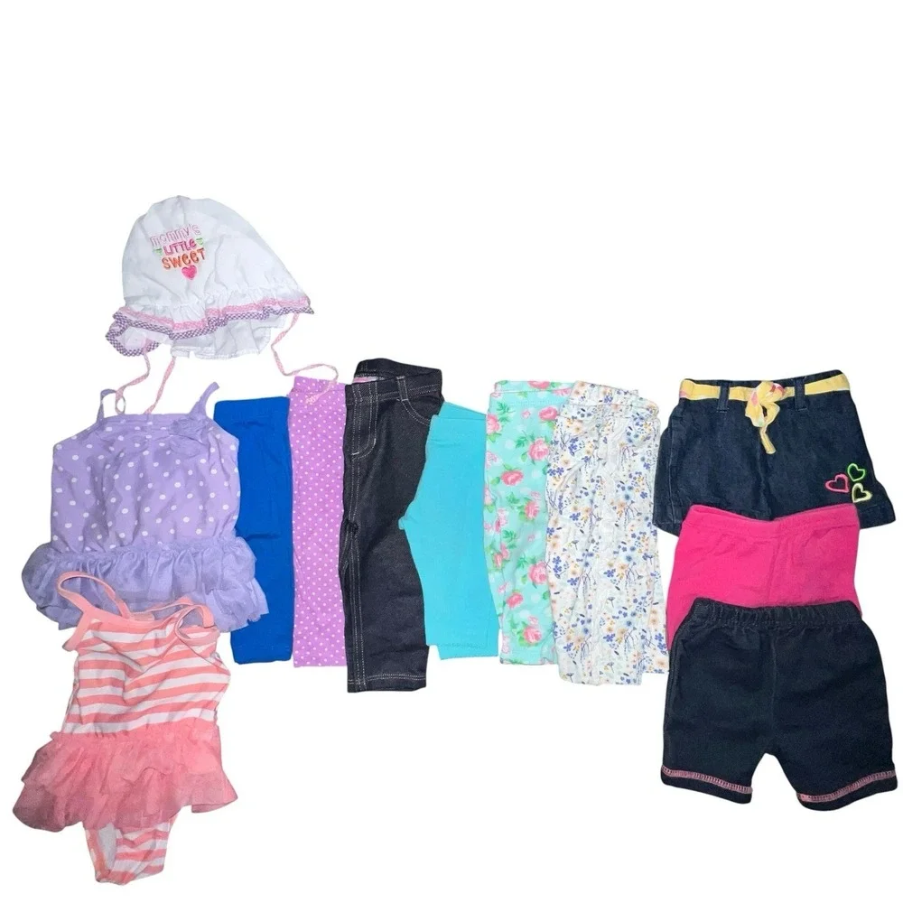 Bundle Of 12 Baby Girls Summer Swim Suits Shorts Leggings Hat 3-6M Beach Floral
